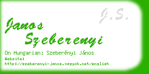 janos szeberenyi business card